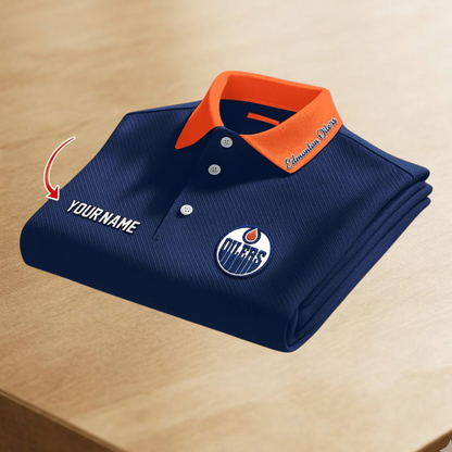 [SUPER SALE] NEW CUSTOMIZED NHL03 EMO EDMONTON OILERS POLO SHIRT