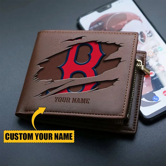 [FLASH SALE] NEW CUSTOMIZED MLB03 BRS BOSTON RED SOX LEATHER WALLET