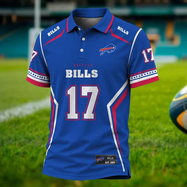 [SPECIAL OFFER] NEW CUSTOMIZED NFL03 BFB BUFFALO BILLS POLO SHIRT
