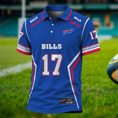 [SPECIAL OFFER] NEW CUSTOMIZED NFL03 BFB BUFFALO BILLS POLO SHIRT