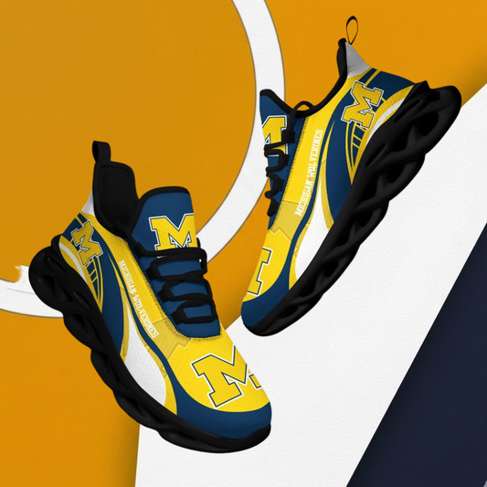 LIMITED EDITION - NEW CUSTOMIZED NCAA FBS03 MIW MICHIGAN WOLVERINES CLUNKY SNEAKERS