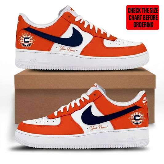 LIMITED EDITION - NEW CUSTOMIZED WNBA03 CTS CONNECTICUT SUN AF1 SNEAKERS