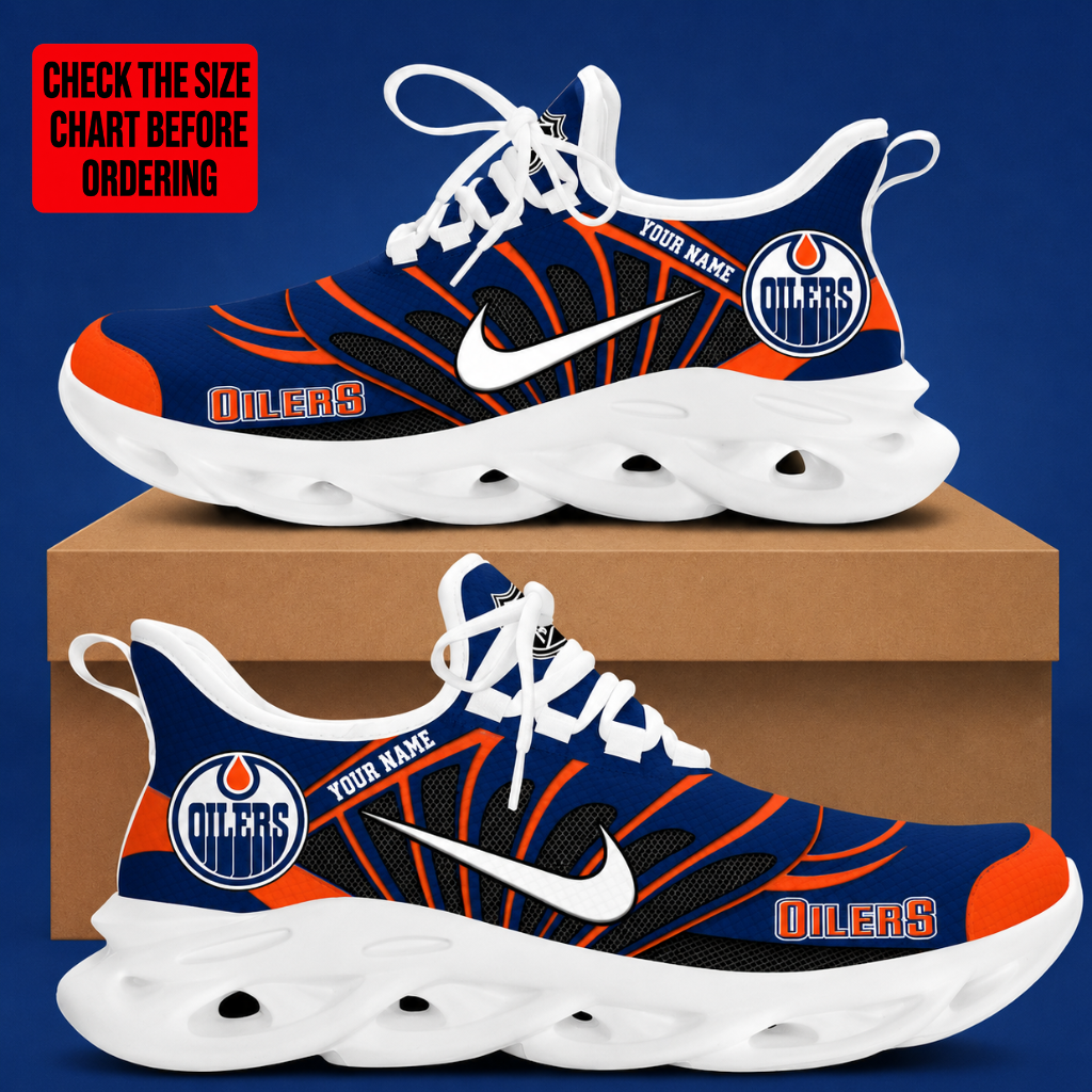 [SUPER SALE] NEW CUSTOMIZED NHL03 EMO EDMONTON OILERS CLUNKY SNEAKERS