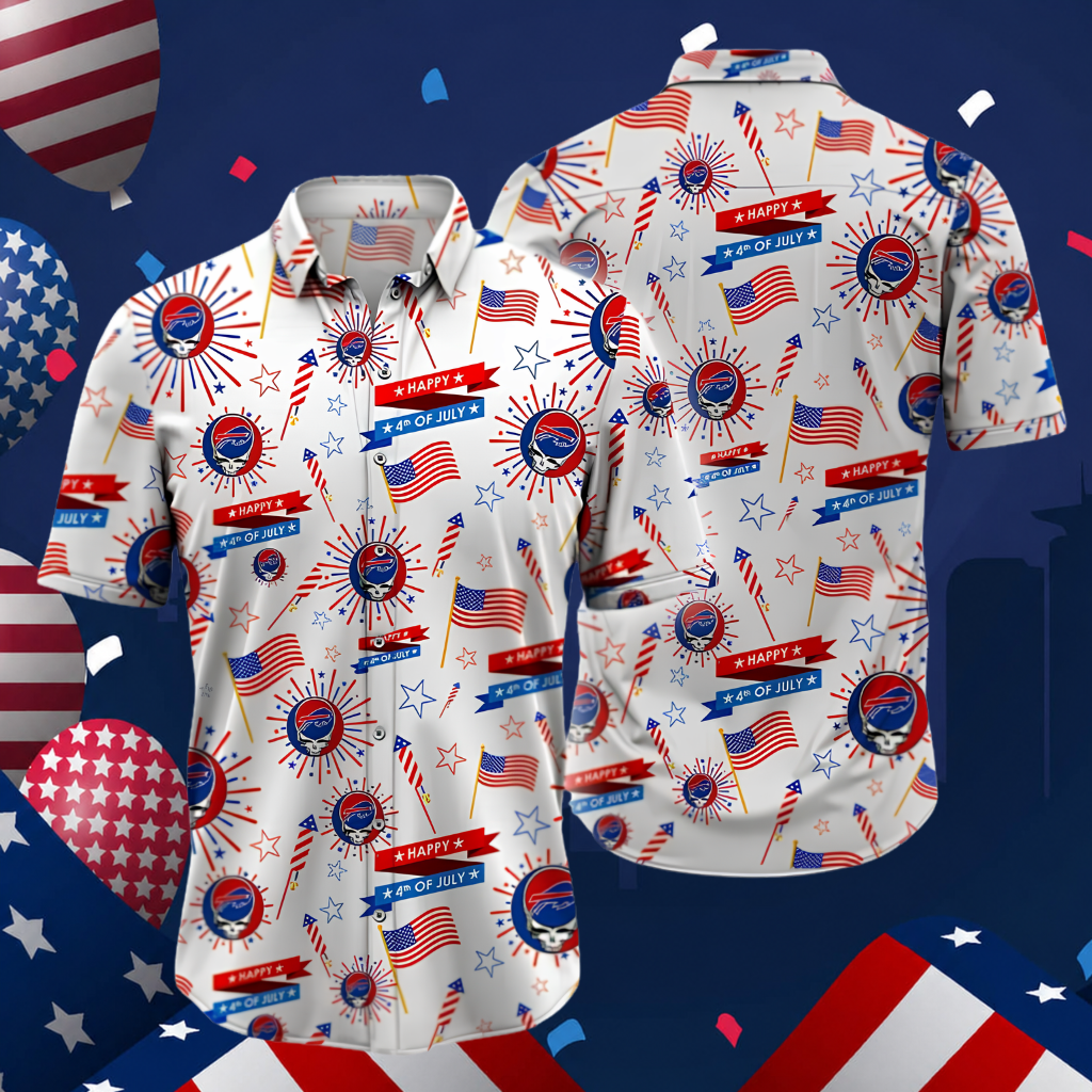 [SPECIAL OFFER] NEW CUSTOMIZED NFL03 BFB BUFFALO BILLS PATRIOTIC 250 USA HAWAIIAN SHIRT