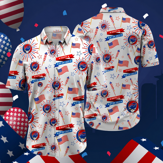 [SPECIAL OFFER] NEW CUSTOMIZED NFL03 BFB BUFFALO BILLS PATRIOTIC 250 USA HAWAIIAN SHIRT