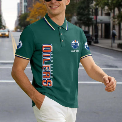 [SUPER SALE] NEW CUSTOMIZED NHL03 EMO EDMONTON OILERS POLO SHIRT