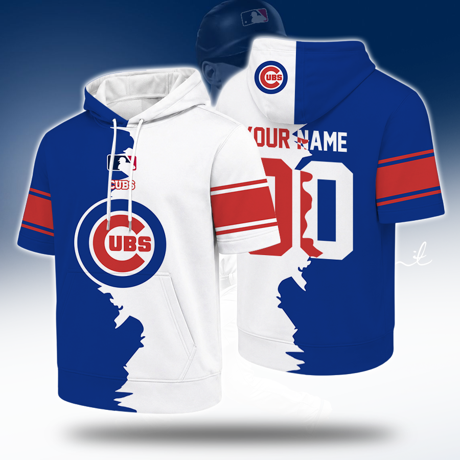 [FLASH SALE] NEW CUSTOMIZED MLB04 CCS CHICAGO CUBS SHORT SLEEVE HOODIE