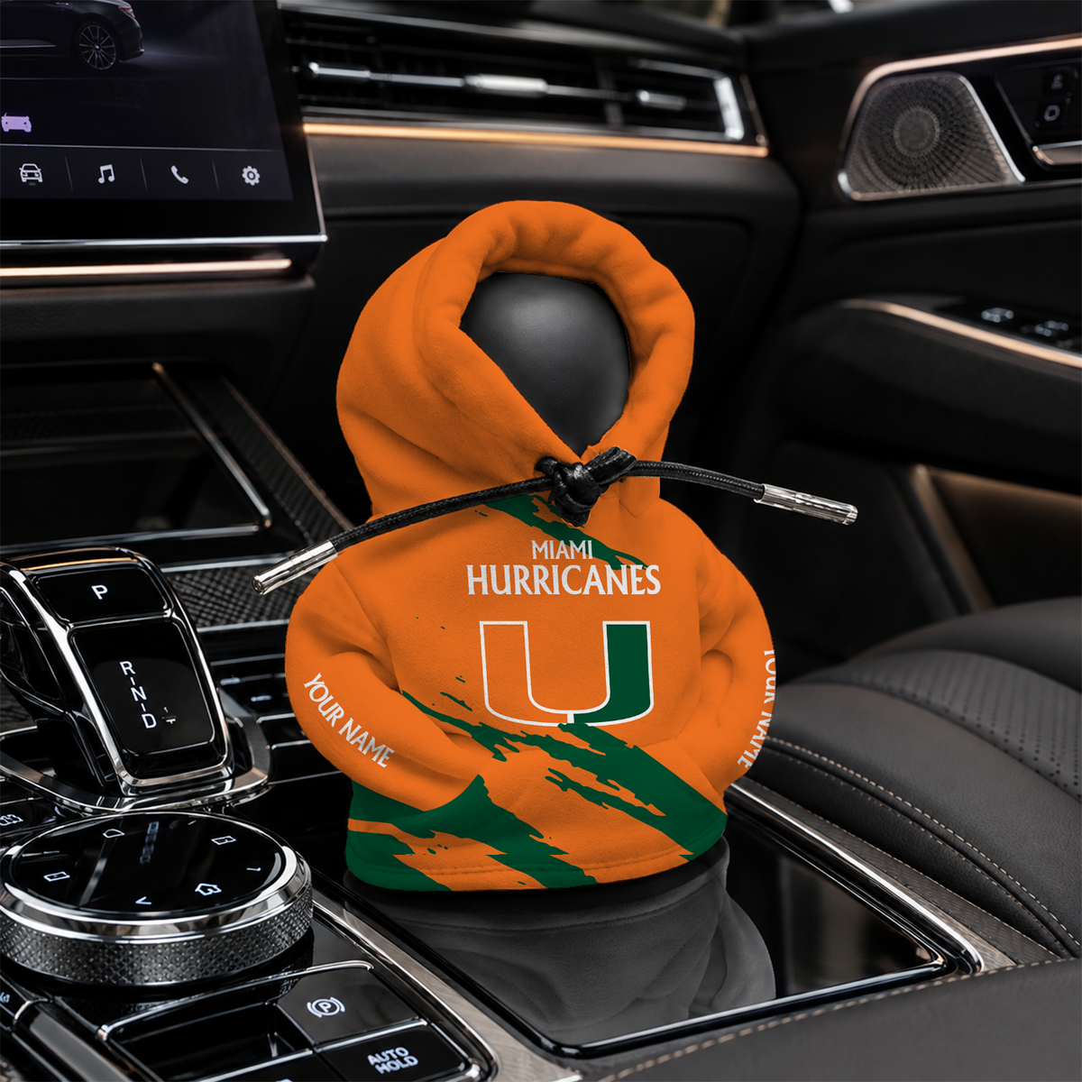 [FAN FAVORITE] NEW CUSTOMIZED NCAA CWS04 MIH MIAMI HURRICANES AUTOMOTIVE HOODIE SHIFT KNOB COVER