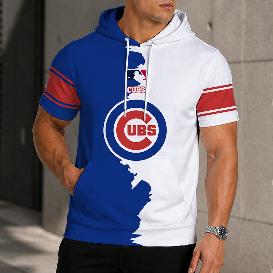 [FLASH SALE] NEW CUSTOMIZED MLB04 CCS CHICAGO CUBS SHORT SLEEVE HOODIE