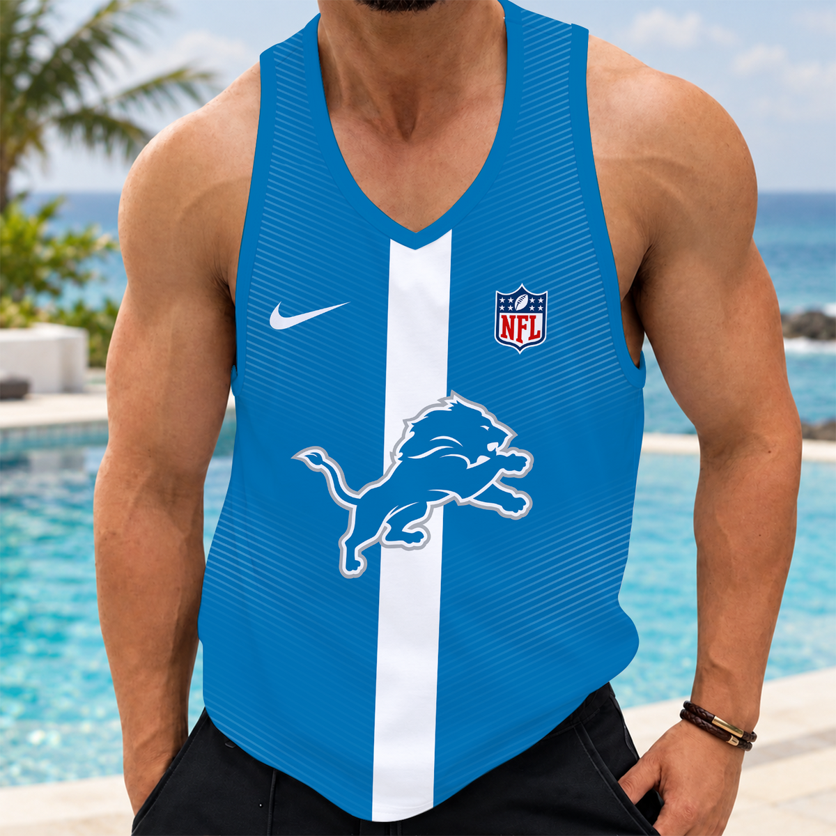 [SPECIAL OFFER] NEW CUSTOMIZED NFL04 DTL DETROIT LIONS UNISEX TANK TOP