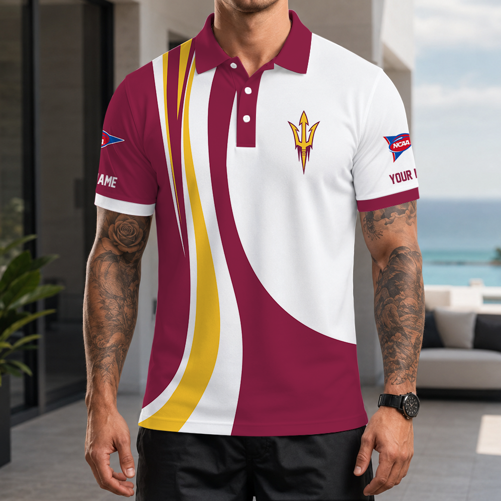 [FAN FAVORITE] NEW CUSTOMIZED NCAA FBS04 ASS ARIZONA STATE SUN DEVILS POLO SHIRT