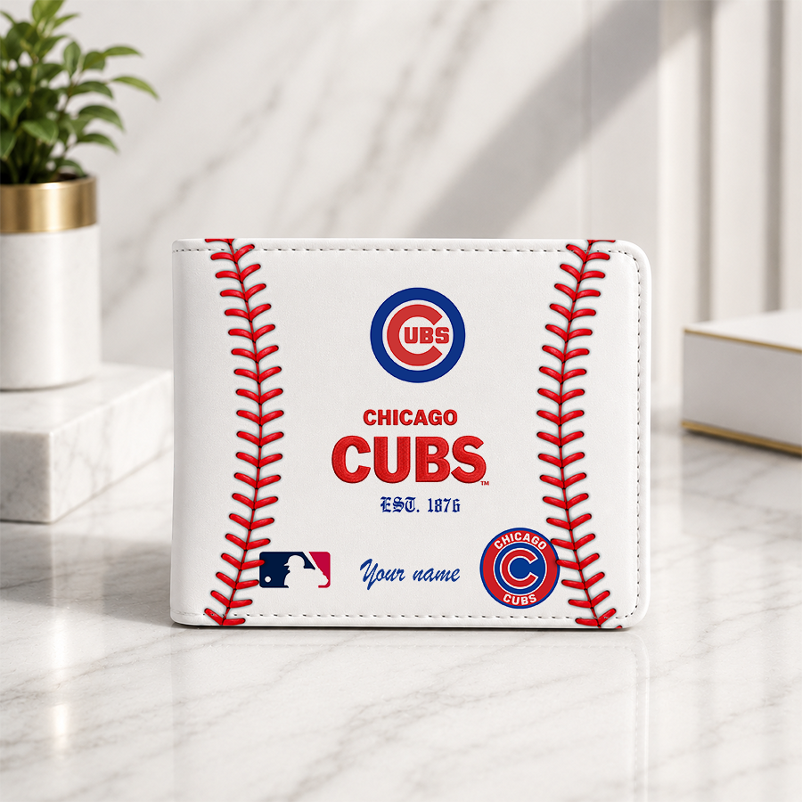 [FLASH SALE] NEW CUSTOMIZED MLB04 CCS CHICAGO CUBS LEATHER WALLET