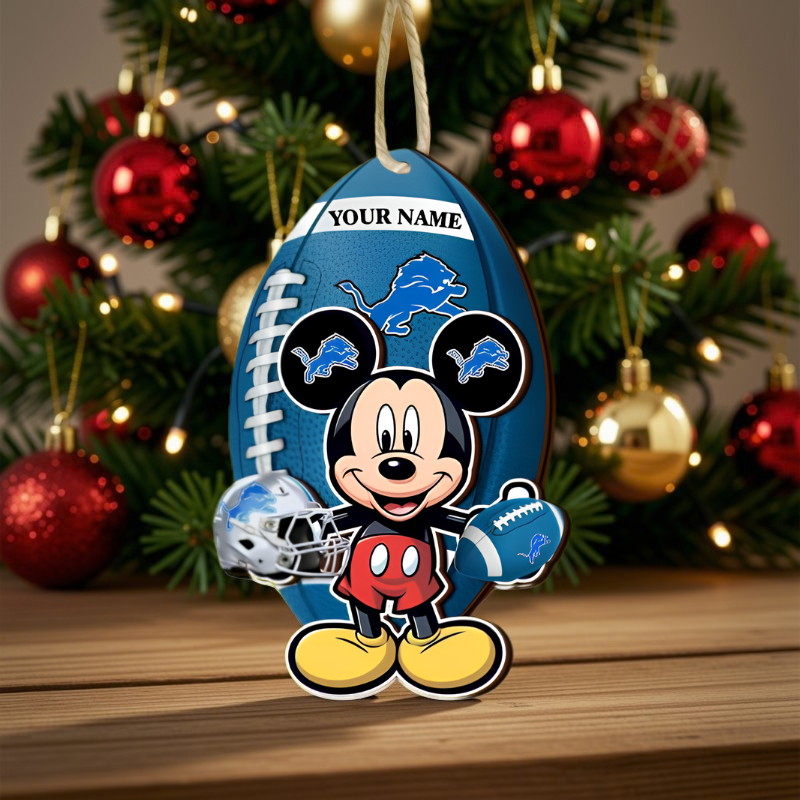 [SPECIAL OFFER] NEW CUSTOMIZED NFL04 DTL DETROIT LIONS CHRISTMAS ACRYLIC ORNAMENT
