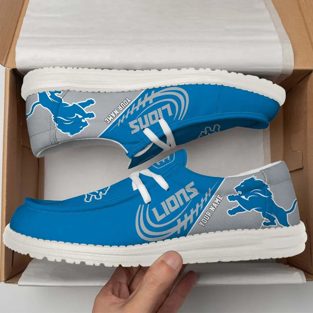 [SPECIAL OFFER] NEW CUSTOMIZED NFL04 DTL DETROIT LIONS LOAFER SHOES