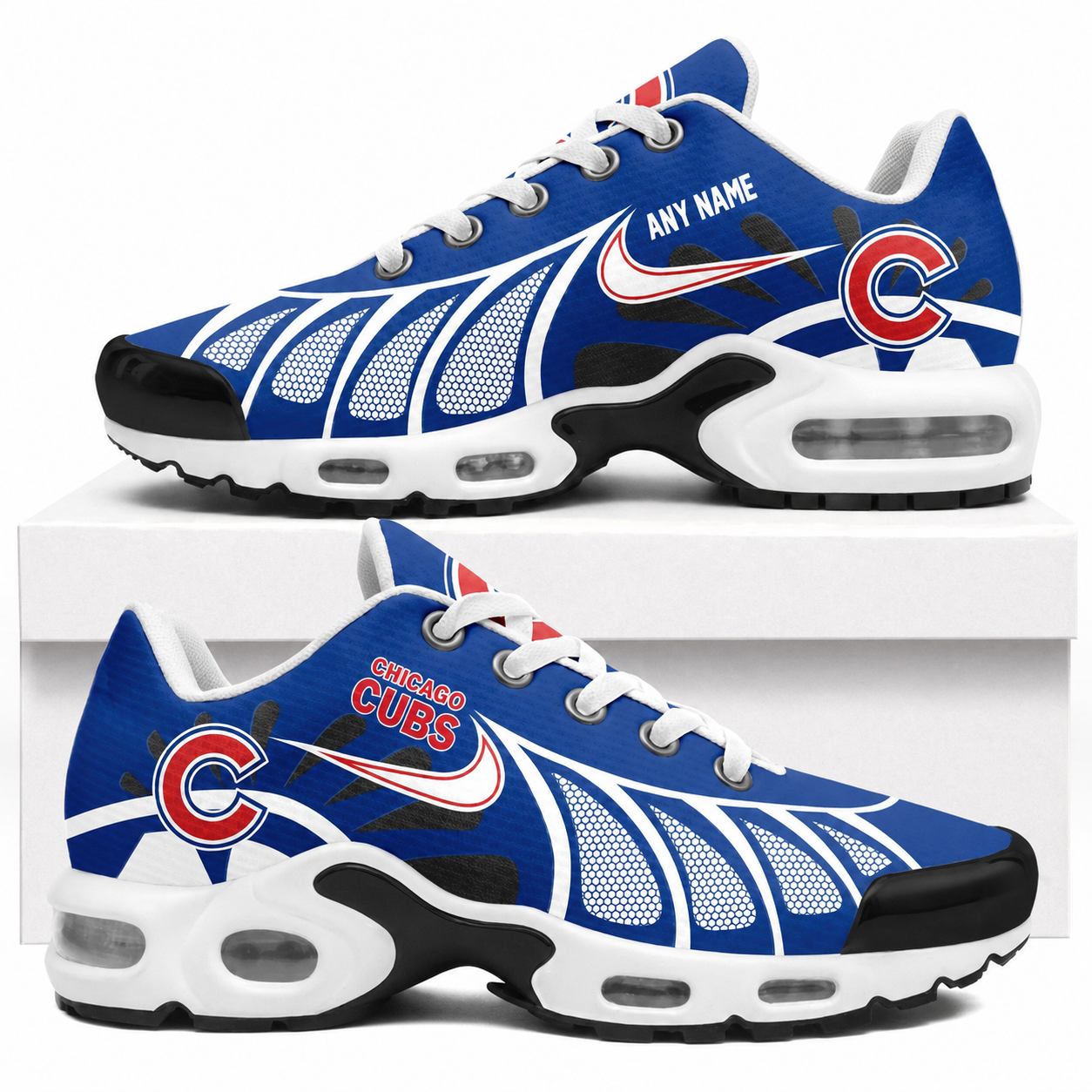 [FLASH SALE] NEW CUSTOMIZED MLB04 CCS CHICAGO CUBS AIR MAX PLUS SNEAKERS