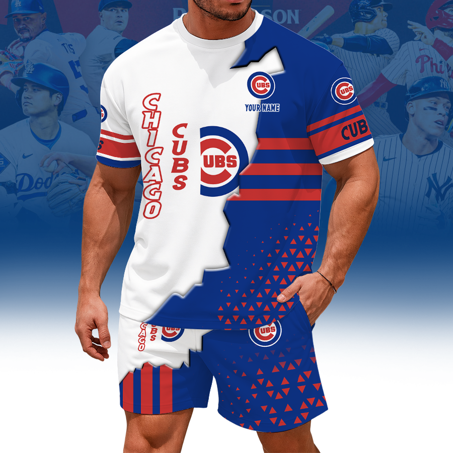 [FLASH SALE] NEW CUSTOMIZED MLB04 CCS CHICAGO CUBS UNISEX T-SHIRT & SHORTS SET