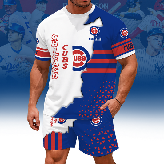 [FLASH SALE] NEW CUSTOMIZED MLB04 CCS CHICAGO CUBS UNISEX T-SHIRT & SHORTS SET