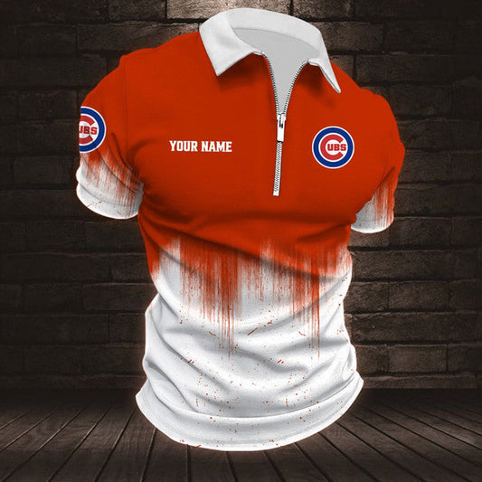 [FLASH SALE] NEW CUSTOMIZED MLB04 CCS CHICAGO CUBS ZIP POLO SHIRT
