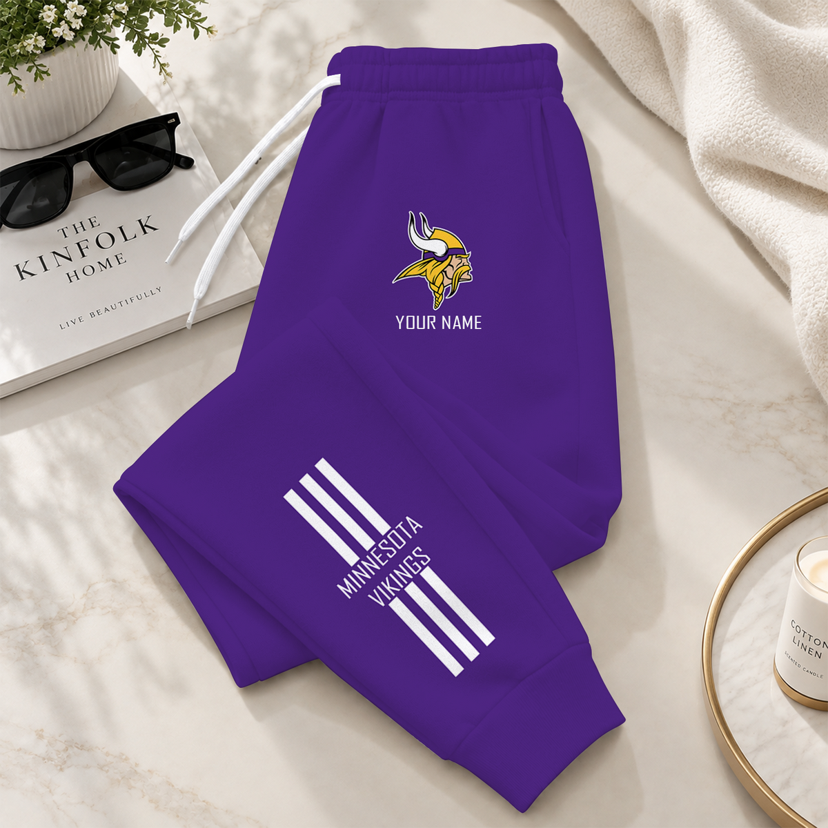 [SPECIAL OFFER] NEW CUSTOMIZED NFL05 MVK MINNESOTA VIKINGS SWEATPANTS