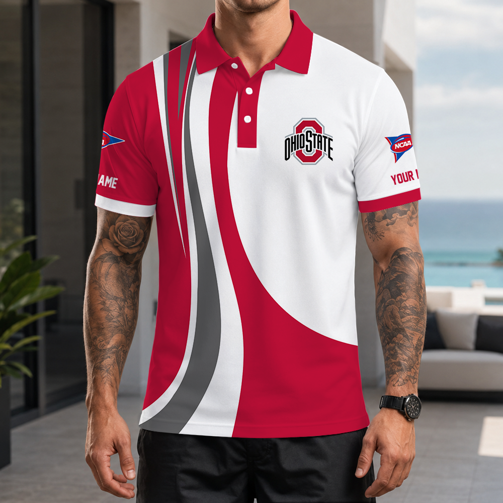 [FAN FAVORITE] NEW CUSTOMIZED NCAA FBS05 OSB OHIO STATE BUCKEYES POLO SHIRT