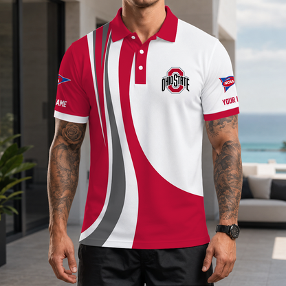 [FAN FAVORITE] NEW CUSTOMIZED NCAA FBS05 OSB OHIO STATE BUCKEYES POLO SHIRT