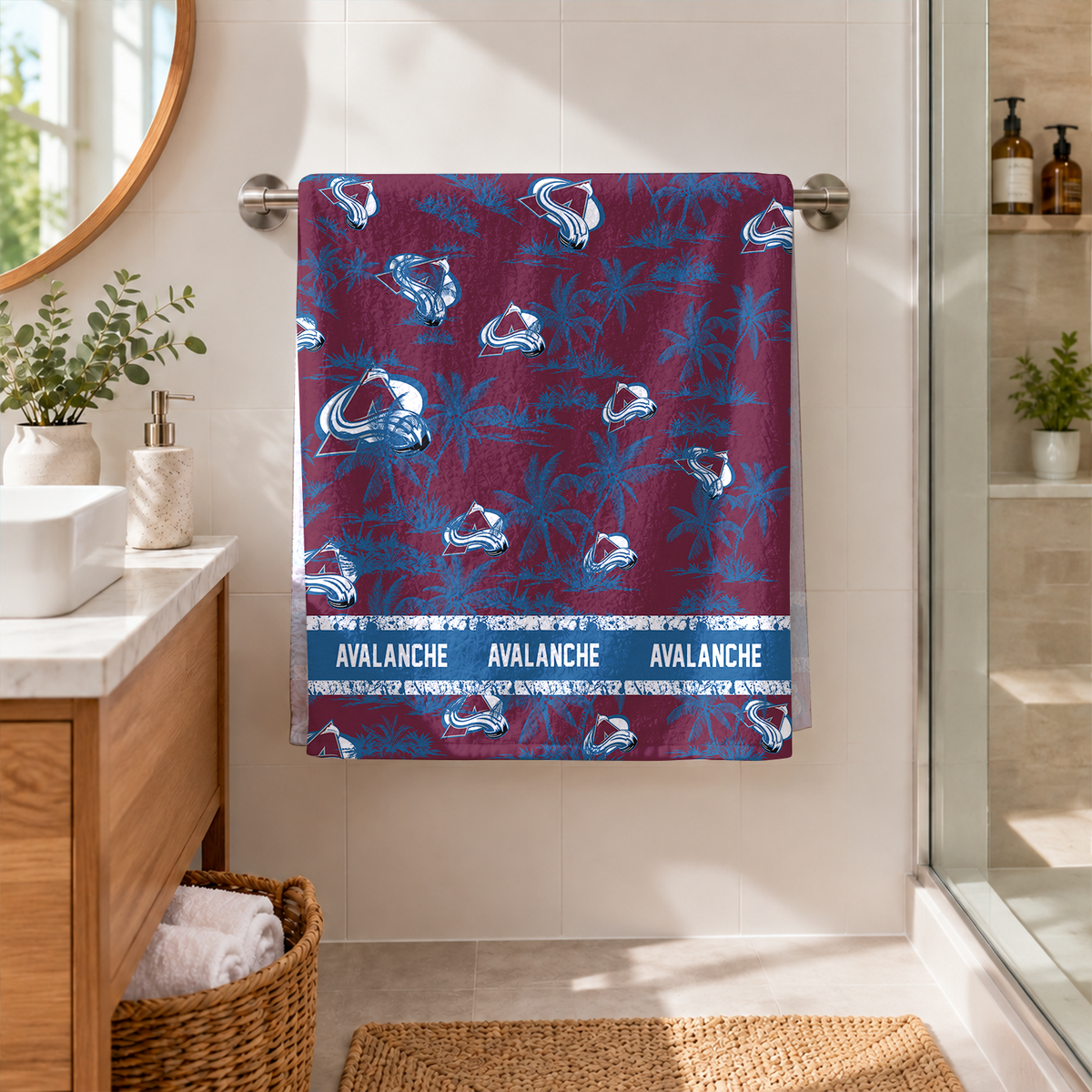 [SUPER SALE] NEW CUSTOMIZED NHL05 CAL COLORADO AVALANCHE BEACH TOWEL