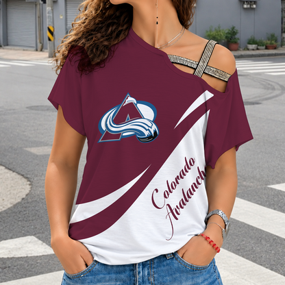 [SUPER SALE] NEW CUSTOMIZED NHL05 CAL COLORADO AVALANCHE SHOULDER SHIRT