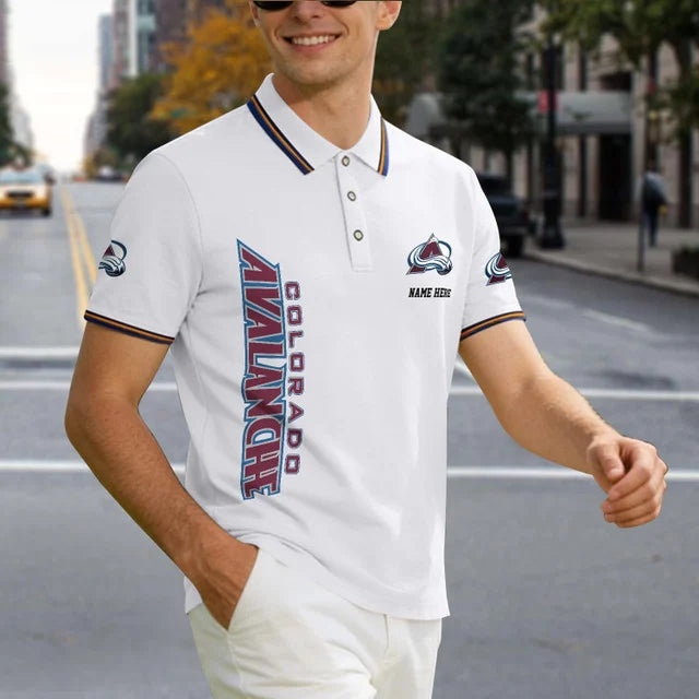 [SUPER SALE] NEW CUSTOMIZED NHL05 CAL COLORADO AVALANCHE POLO SHIRT