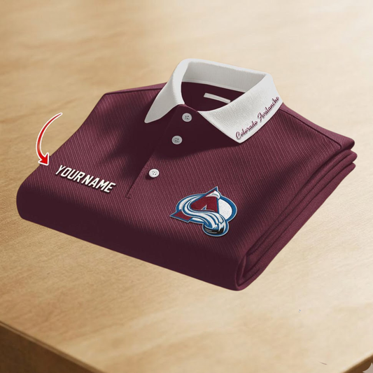 [SUPER SALE] NEW CUSTOMIZED NHL05 CAL COLORADO AVALANCHE POLO SHIRT