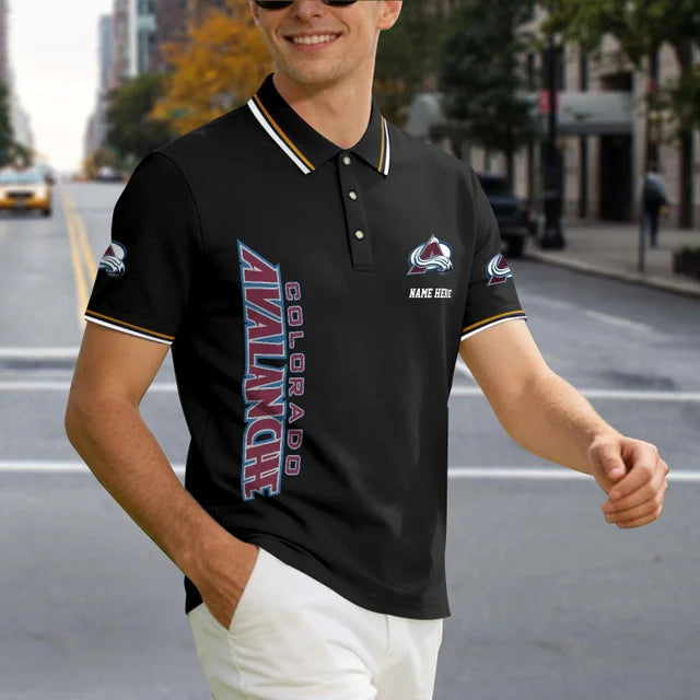 [SUPER SALE] NEW CUSTOMIZED NHL05 CAL COLORADO AVALANCHE POLO SHIRT