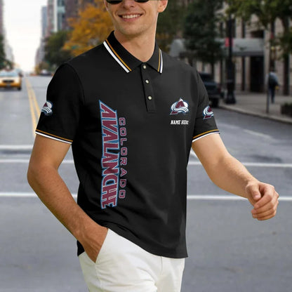[SUPER SALE] NEW CUSTOMIZED NHL05 CAL COLORADO AVALANCHE POLO SHIRT