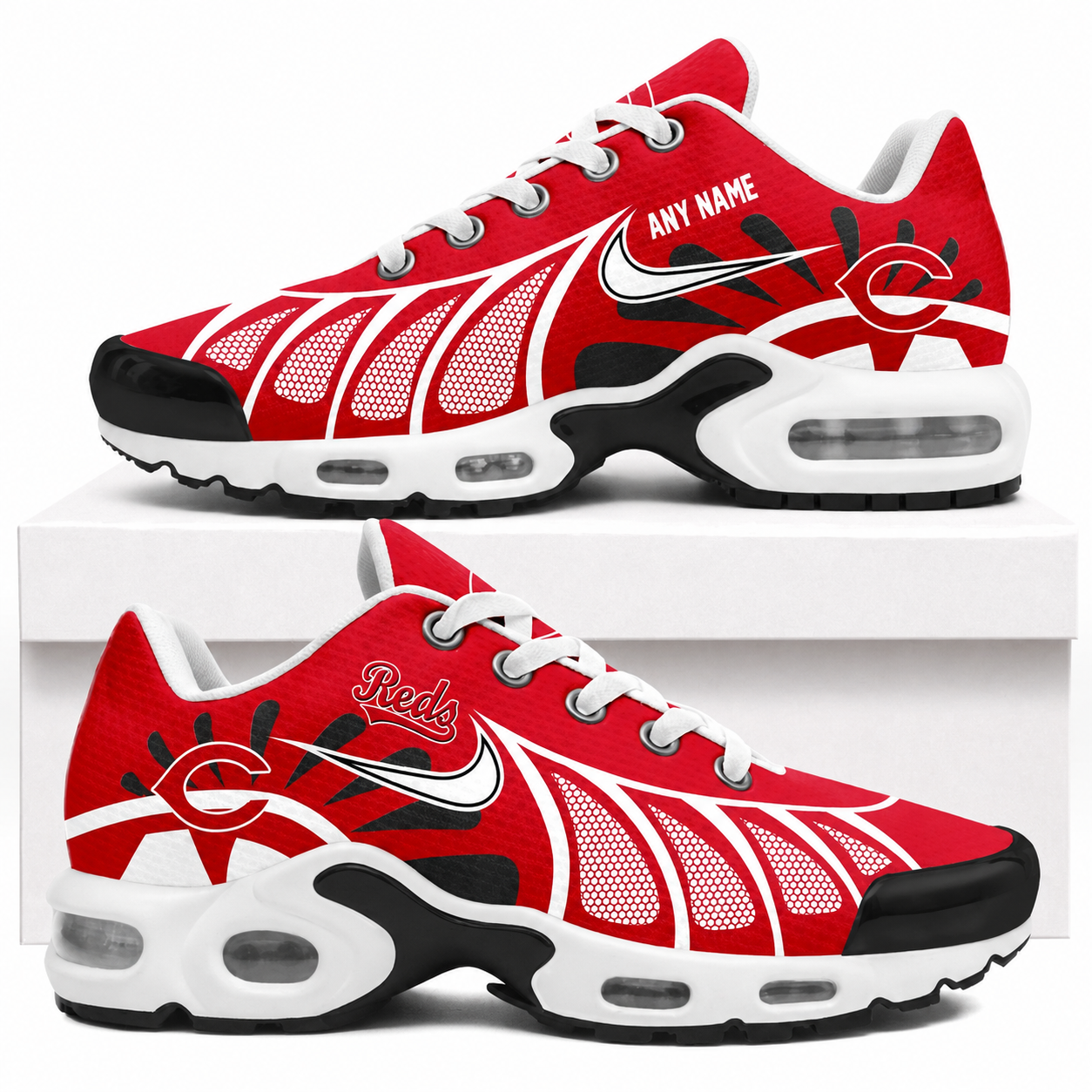 [FLASH SALE] NEW CUSTOMIZED MLB05 CRS CINCINNATI REDS AIR MAX PLUS SNEAKERS