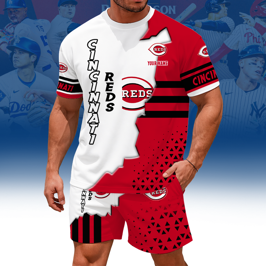 [FLASH SALE] NEW CUSTOMIZED MLB05 CRS CINCINNATI REDS UNISEX T-SHIRT & SHORTS SET