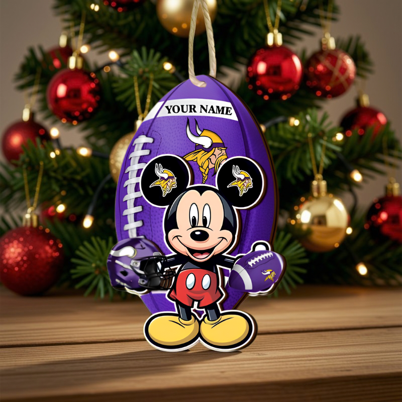 [SPECIAL OFFER] NEW CUSTOMIZED NFL05 MVK MINNESOTA VIKINGS CHRISTMAS ACRYLIC ORNAMENT
