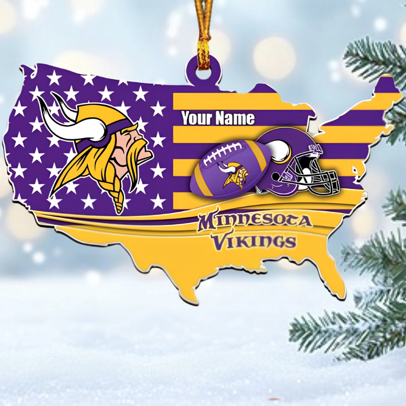 [SPECIAL OFFER] NEW CUSTOMIZED NFL05 MVK MINNESOTA VIKINGS CHRISTMAS ACRYLIC ORNAMENT