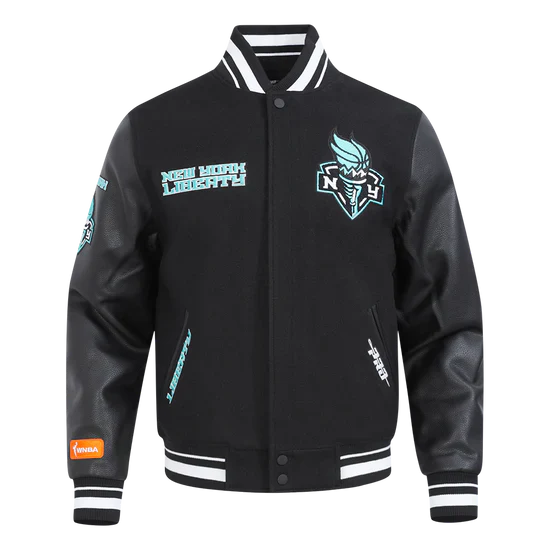 LIMITED EDITION - NEW CUSTOMIZED WNBA10 NYL NY LIBERTY BASEBALL JACKET, SATIN VARSITY JACKET 05