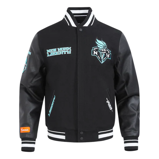 LIMITED EDITION - NEW CUSTOMIZED WNBA10 NYL NY LIBERTY BASEBALL JACKET, SATIN VARSITY JACKET 05
