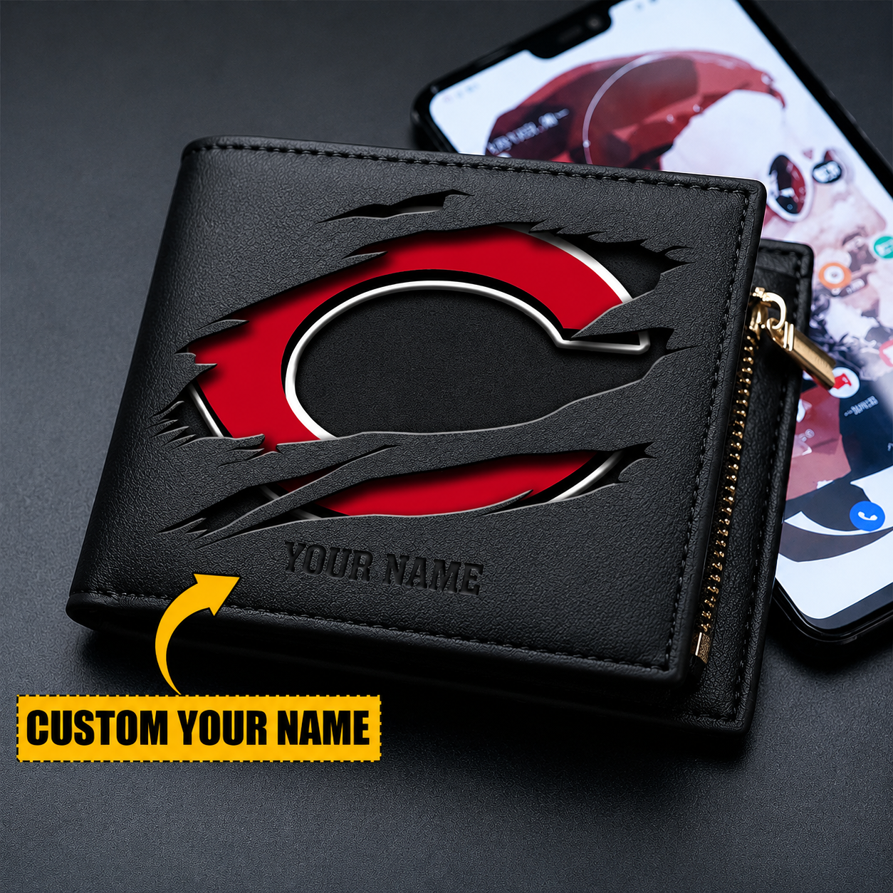 [FLASH SALE] NEW CUSTOMIZED MLB05 CRS CINCINNATI REDS LEATHER WALLET