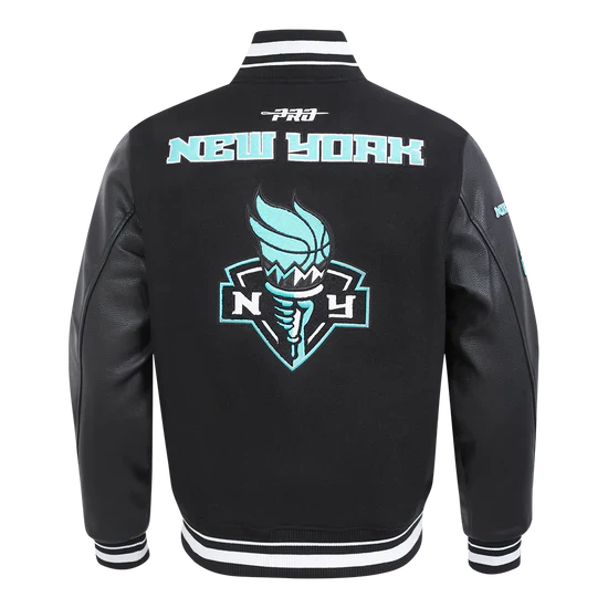 LIMITED EDITION - NEW CUSTOMIZED WNBA10 NYL NY LIBERTY BASEBALL JACKET, SATIN VARSITY JACKET 05