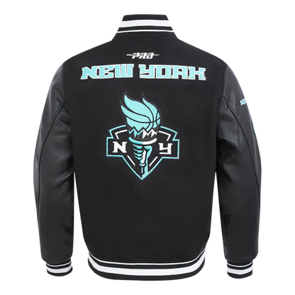 LIMITED EDITION - NEW CUSTOMIZED WNBA10 NYL NY LIBERTY BASEBALL JACKET, SATIN VARSITY JACKET 05