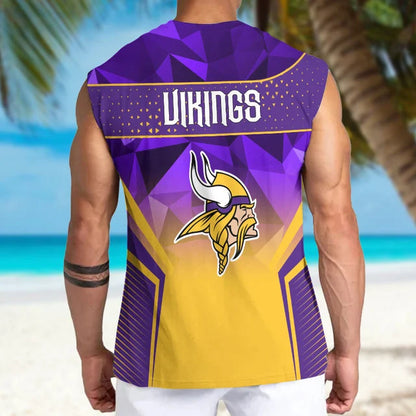 [SPECIAL OFFER] NEW CUSTOMIZED NFL05 MVK MINNESOTA VIKINGS MEN'S GYM SHIRT