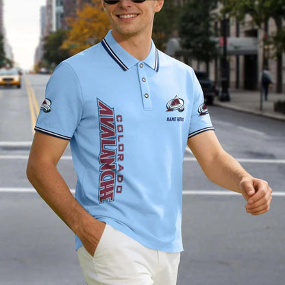 [SUPER SALE] NEW CUSTOMIZED NHL05 CAL COLORADO AVALANCHE POLO SHIRT