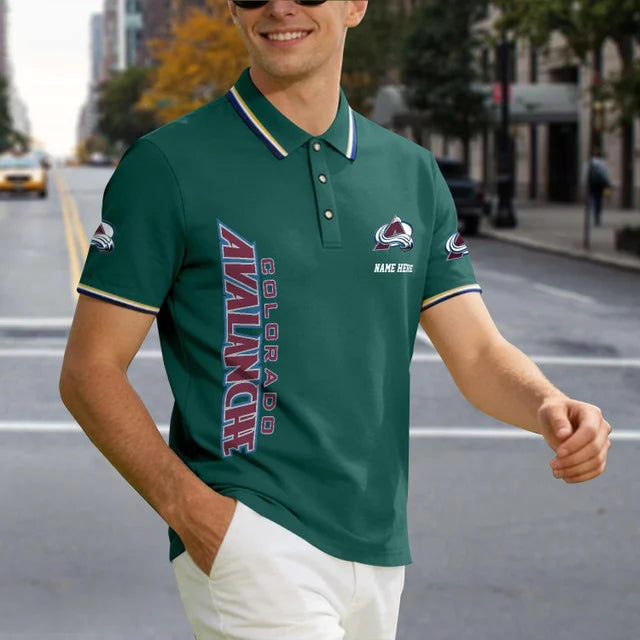 [SUPER SALE] NEW CUSTOMIZED NHL05 CAL COLORADO AVALANCHE POLO SHIRT