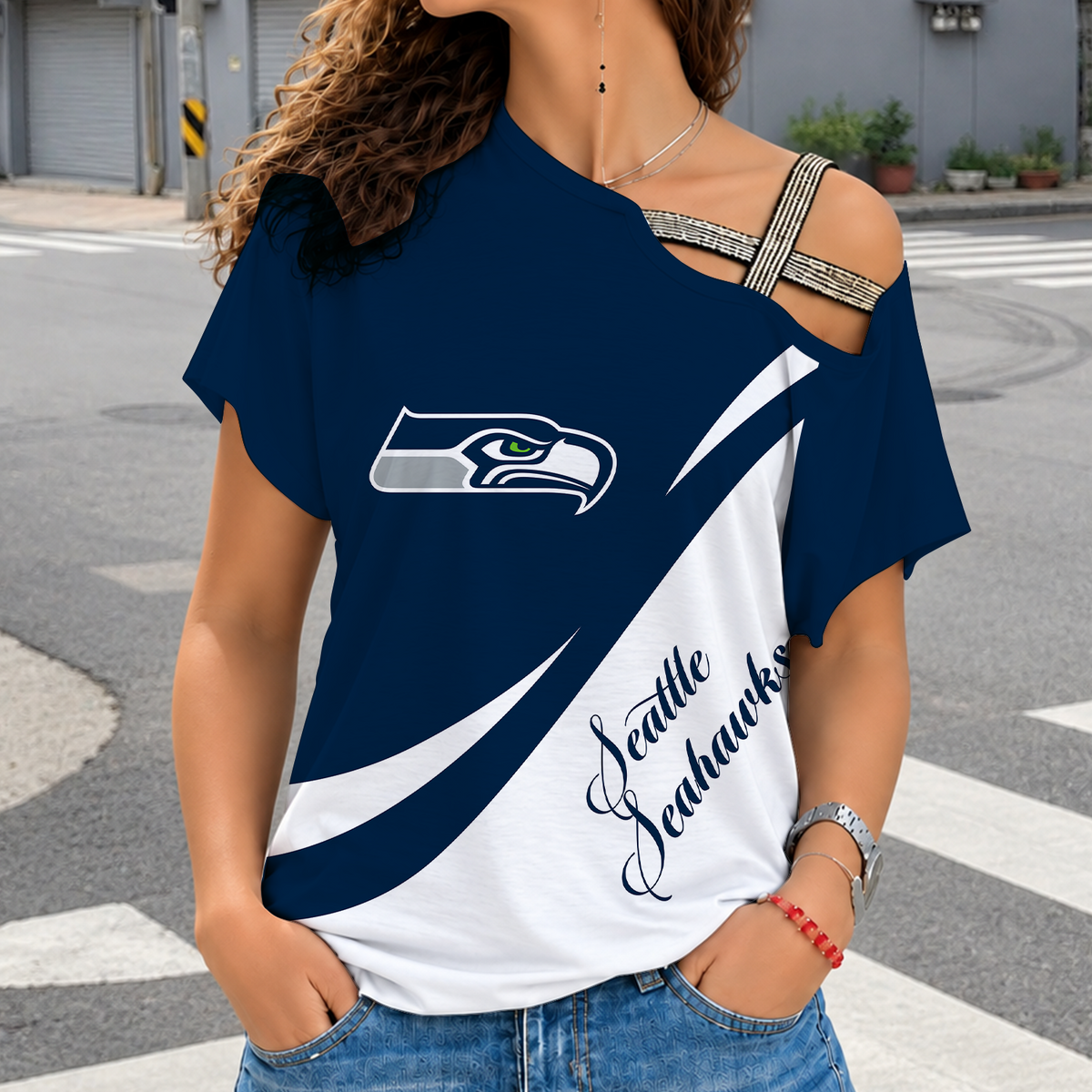 [SPECIAL OFFER] NEW CUSTOMIZED NFL06 SSH SEATTLE SEAHAWKS SHOULDER SHIRT
