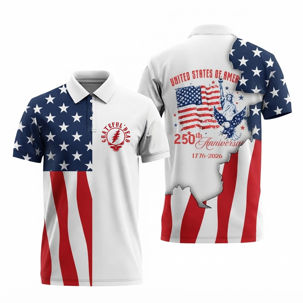 [FAN EXCLUSIVE] NEW CUSTOMIZED GRATEFUL DEAD POLO SHIRT