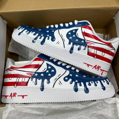 [HOT DEAL] NEW CUSTOMIZED PATRIOTIC AMERICAN FLAG AIR FORCE 1 SHOES