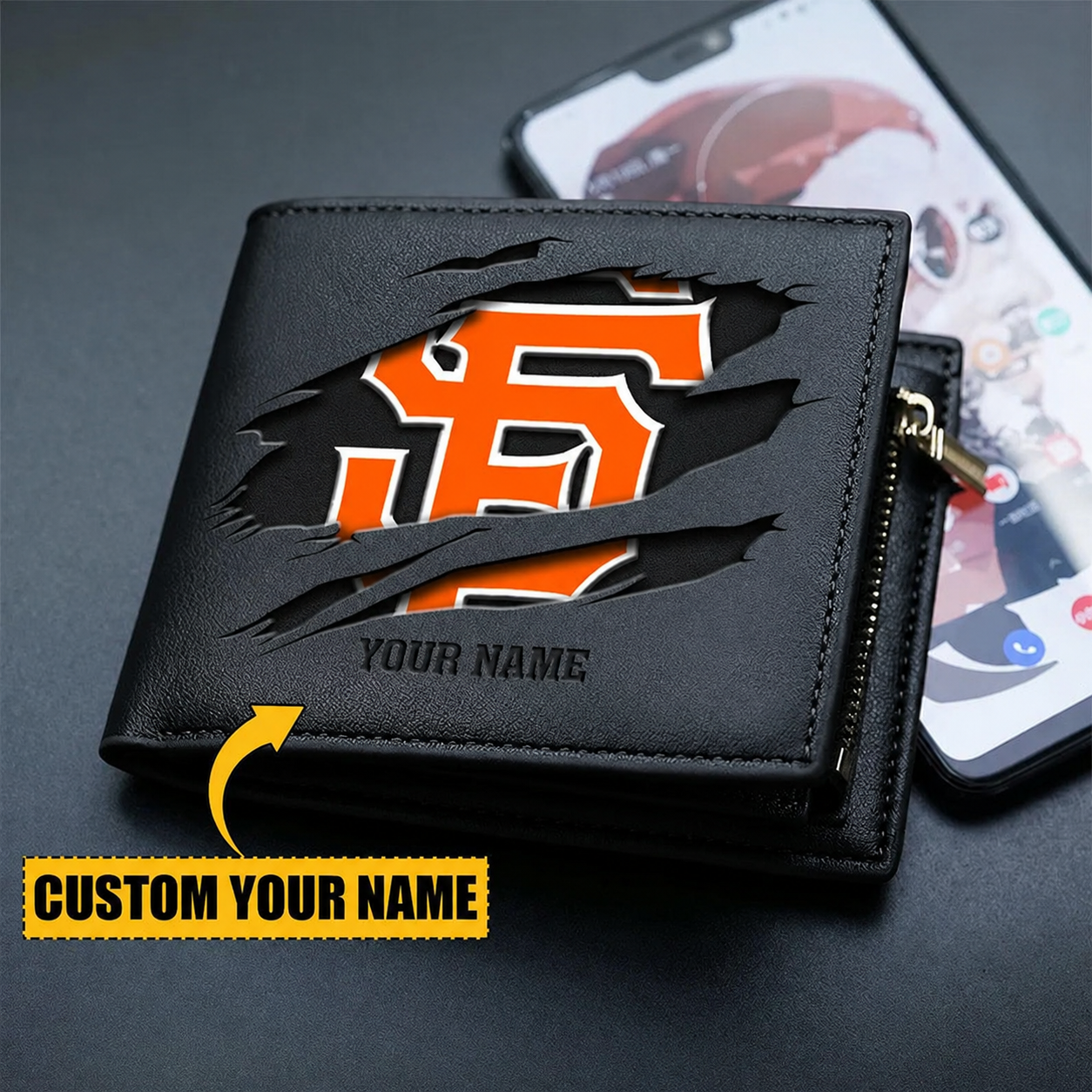 [FLASH SALE] NEW CUSTOMIZED MLB06 SFG SAN FRANCISCO GIANTS LEATHER WALLET