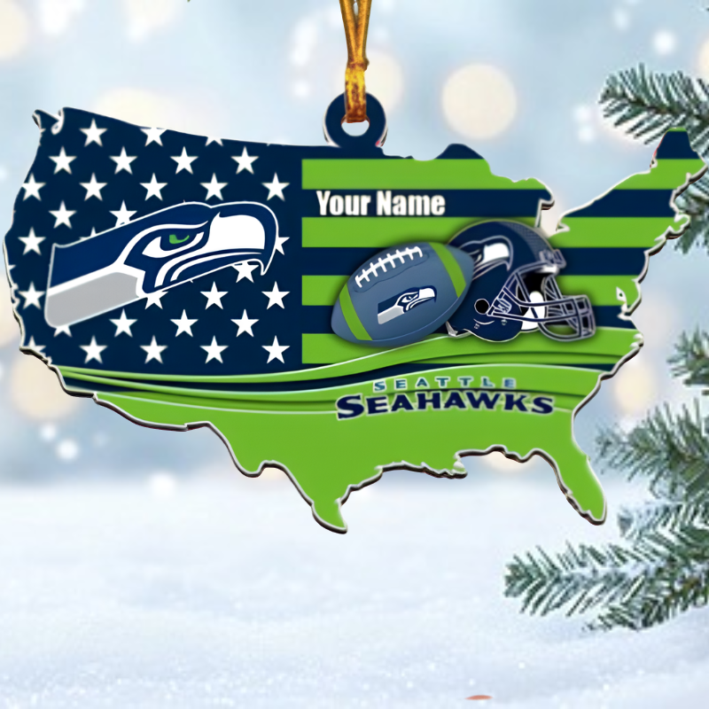 [SPECIAL OFFER] NEW CUSTOMIZED NFL06 SSH SEATTLE SEAHAWKS CHRISTMAS ACRYLIC ORNAMENT