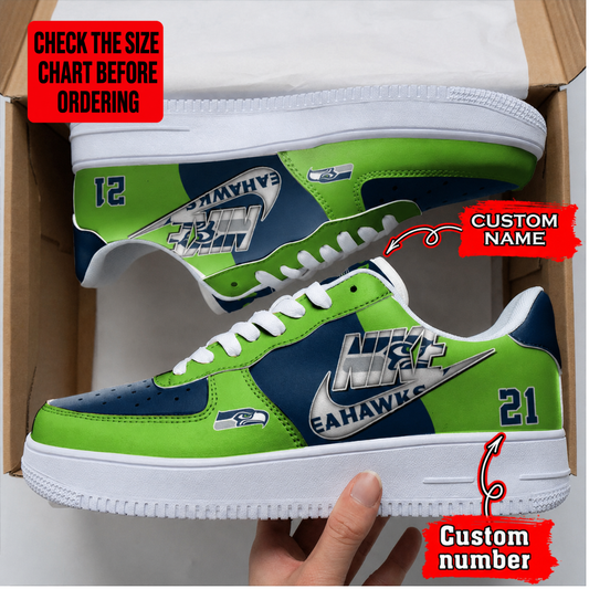 [SPECIAL OFFER] NEW CUSTOMIZED NFL06 SSH SEATTLE SEAHAWKS AF1 SHOES