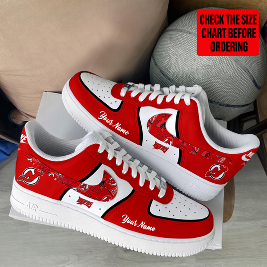 [SUPER SALE] NEW CUSTOMIZED NHL06 NJD NEW JERSEY DEVILS AF1 SHOES